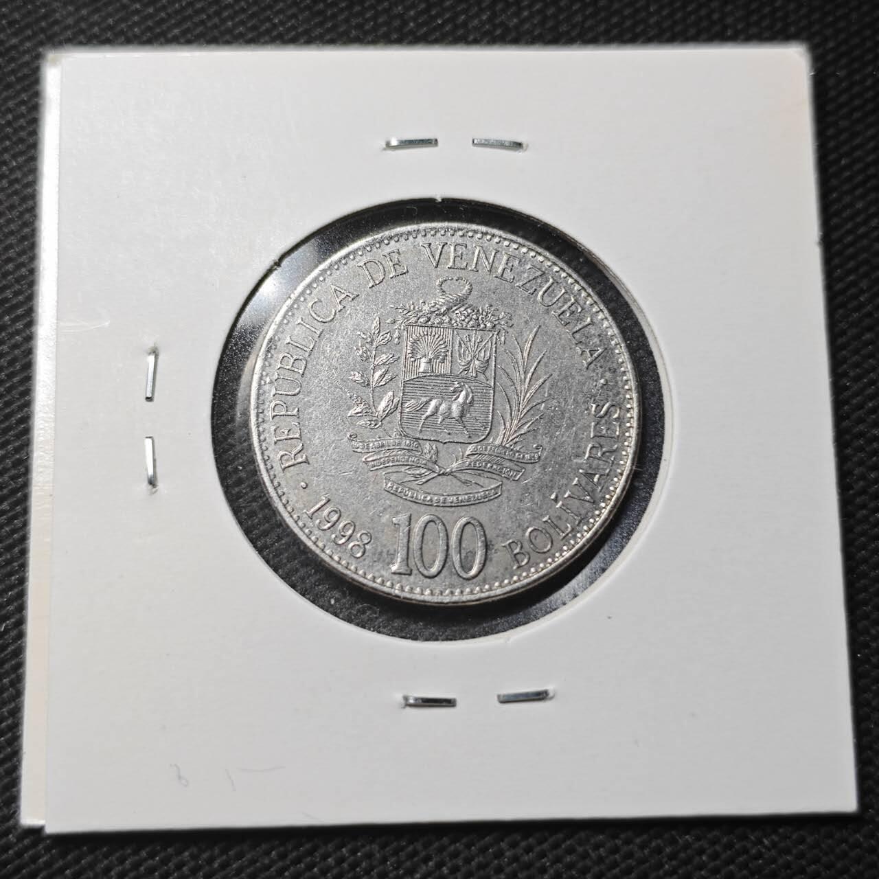 KK钱币收藏小铺  第366场  2月预留时间 周末发货  1998委内瑞拉100玻利瓦尔