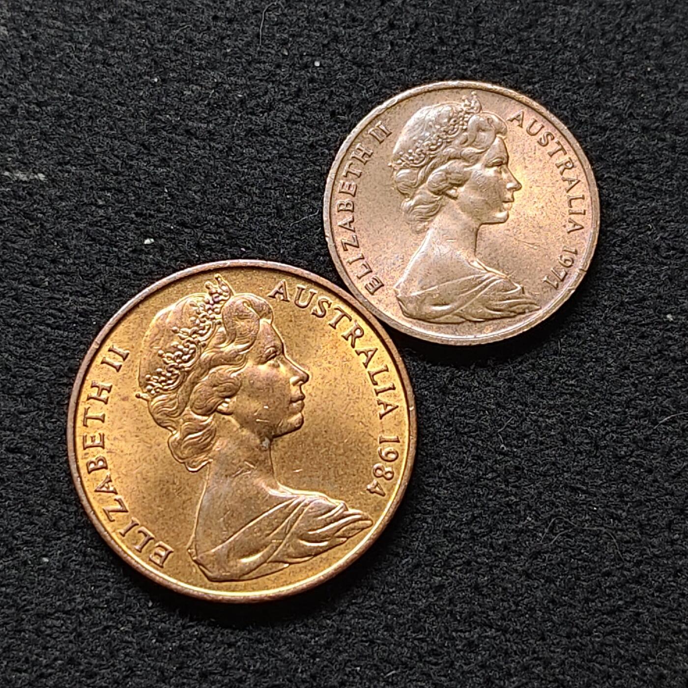 【全场包邮】纯粹捡漏拍476场（免费代拍第13场）调整中 澳大利亚各年份花冠女王1-2分铜币2枚一组