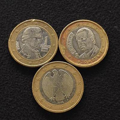 【全场包邮】纯粹捡漏拍476场（免费代拍第13场）调整中 - 欧洲各国各年份1欧元双色币3枚一组