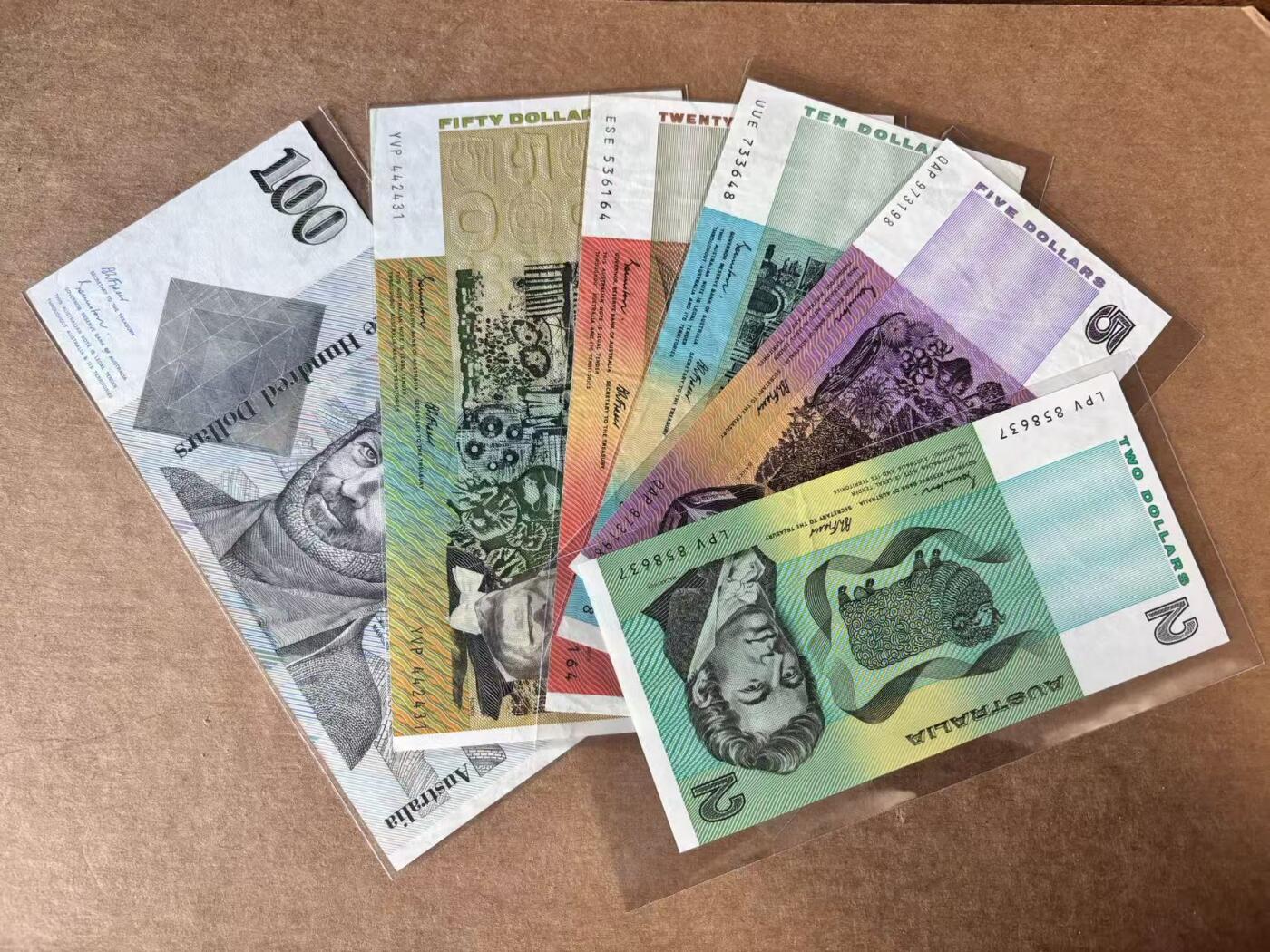 【Blue Auction】世界纸币精拍第748期——18级TOP拍卖/信誉/品质/专业/高效💫 【一组6张】澳大利亚2-100元 品相如图 雕刻精美