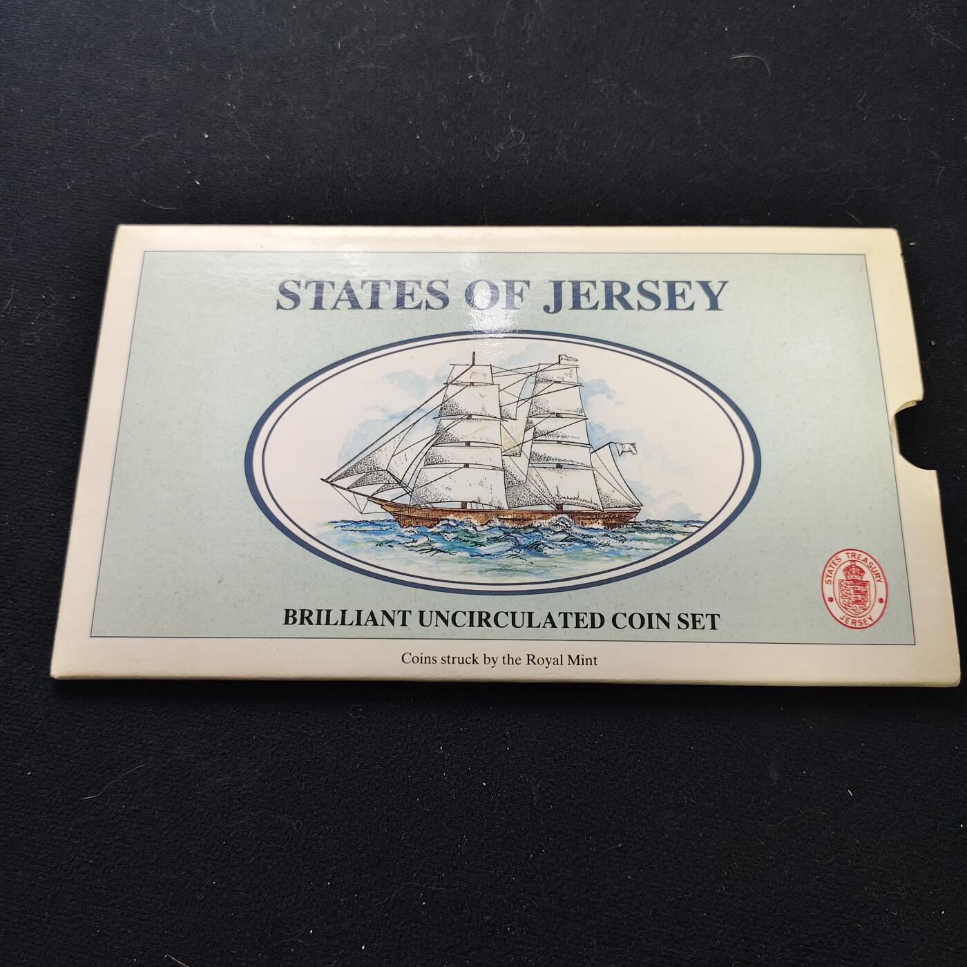 【全场包邮】纯粹捡漏拍477场（免费代拍第14场）调整中 【少见】泽西1992年官方套币-含1元赫伯号帆船-量6000