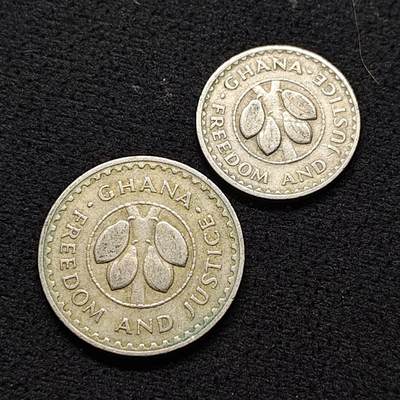 【全场包邮】纯粹捡漏拍476场（免费代拍第13场）调整中 - 加纳1967年5-10比塞瓦2枚一组