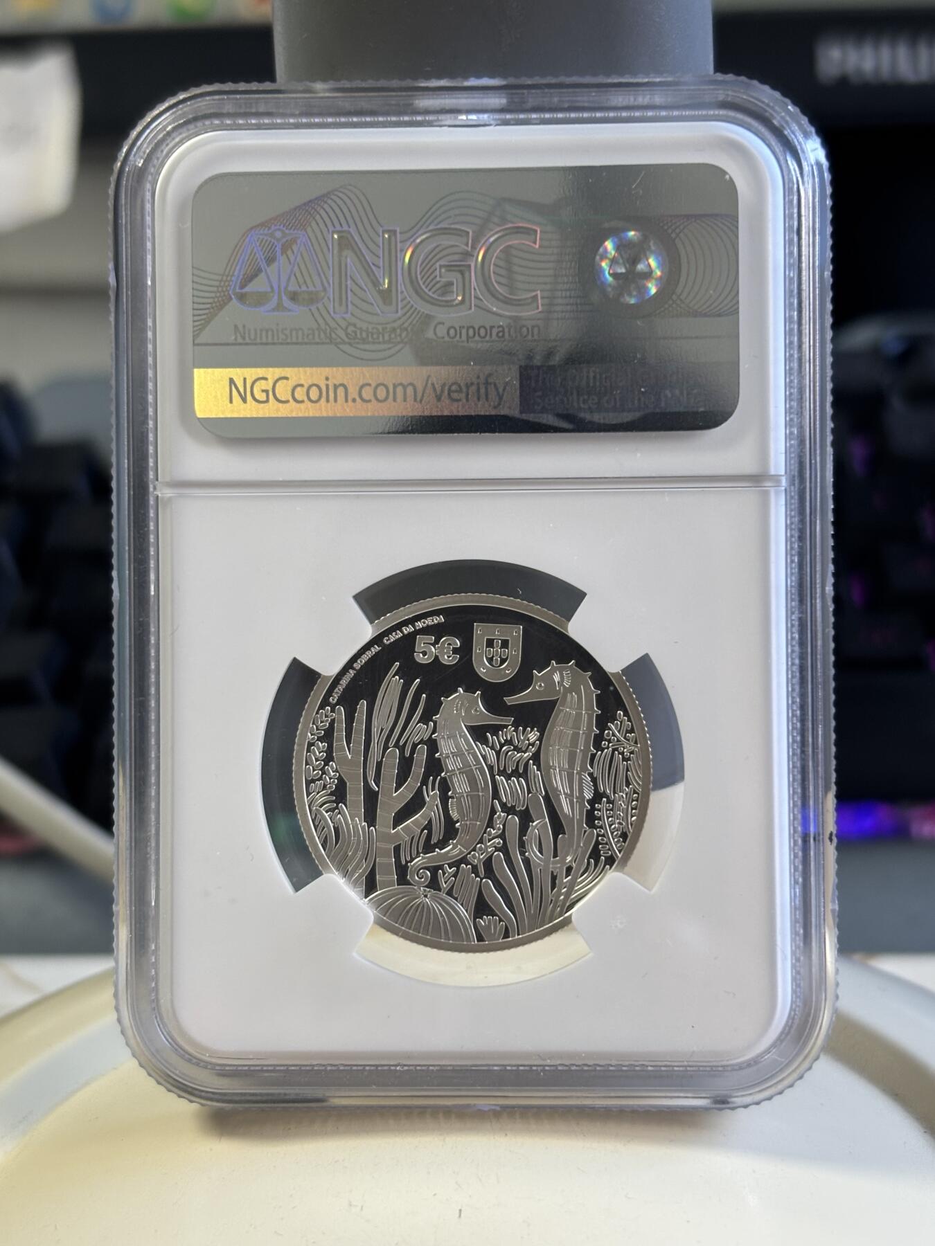 第181期拍卖 葡萄牙2021年海马彩色纪念银币NGC-PF69首期无盒无证书，925银，14克，发行2000枚