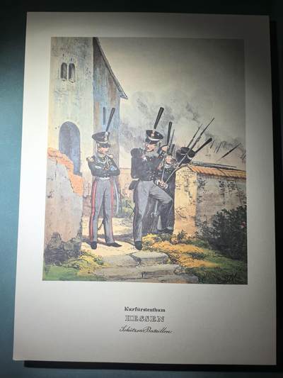 盛世勋华——号角文化勋章邮票专场拍卖第287期 - 大尺寸手绘图卡 黑森大公国突击营 大A4尺寸 翻印自1848年出版《德意志陆军》一书