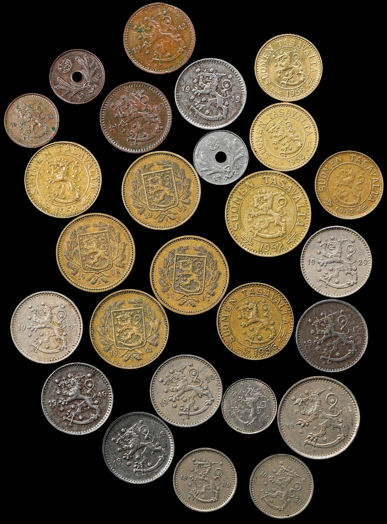 修遠堂世界钱币第九十二期 芬兰旧钱币一组