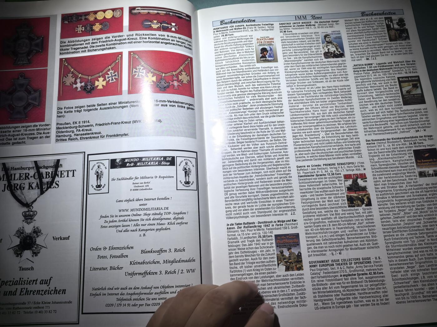 盛世勋华——号角文化勋章邮票专场拍卖第287期 德国出版 Militaria-Magazin杂志 2004年4/5月刊总第112期 58页