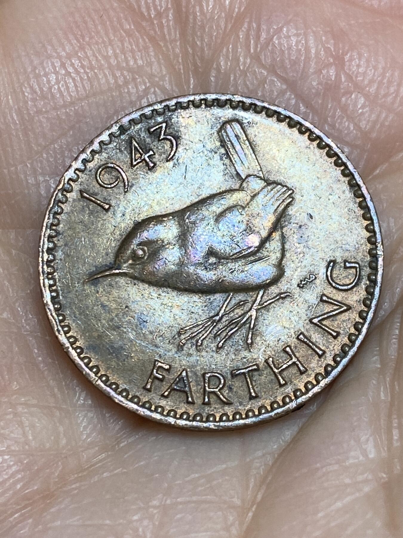 2025年第一百二十五场(总第一百五十一场）外国好品散币(免佣金) 英国🇬🇧1943年1法新(乔治六世第一版)