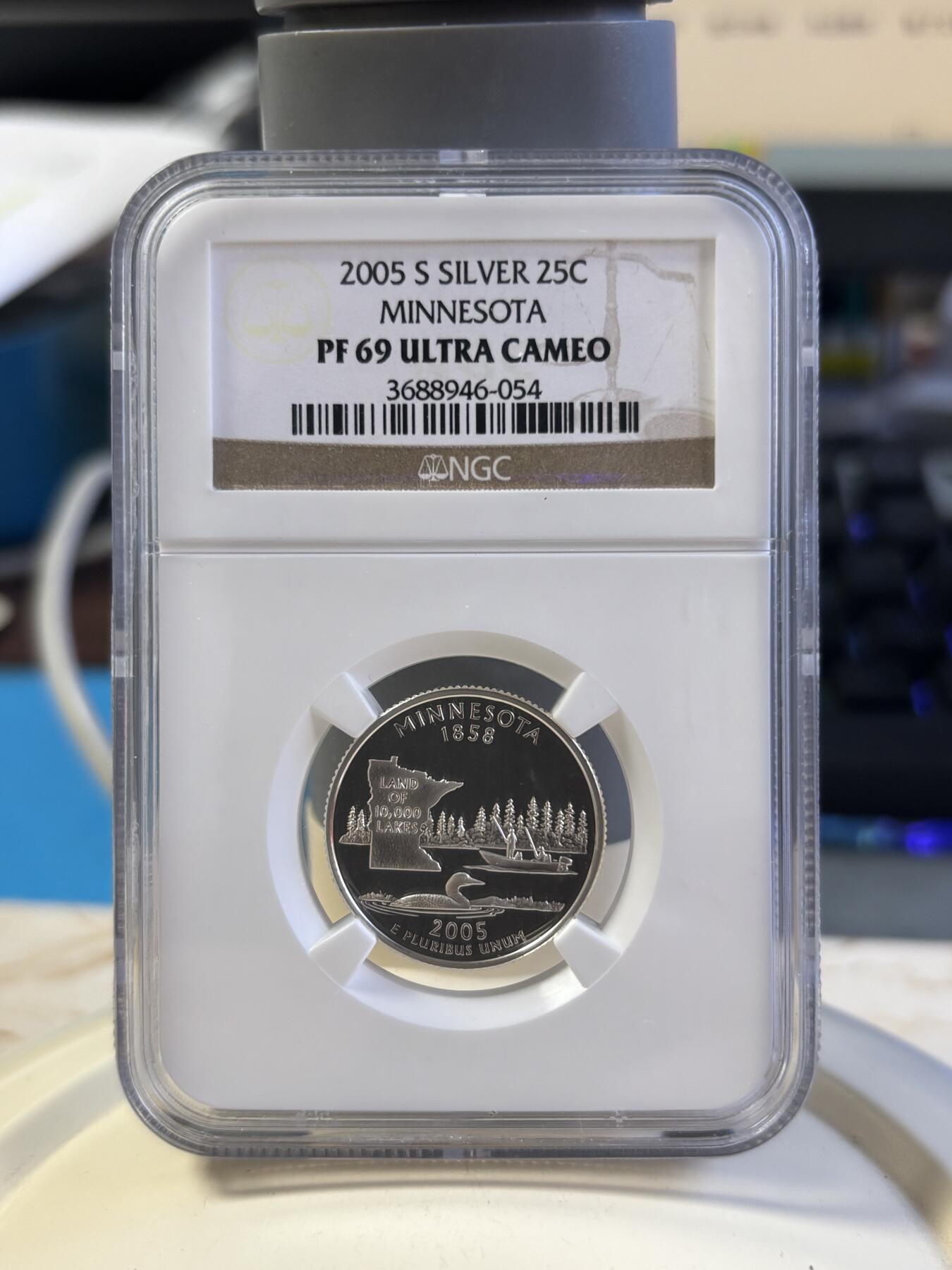 第181期拍卖 美国2005年国家州币(S版)5枚纪念银币NGC-PF69,900银，6.25克*5