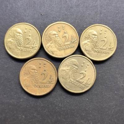 各国硬币第6期 无佣金 - 澳大利亚2元5个