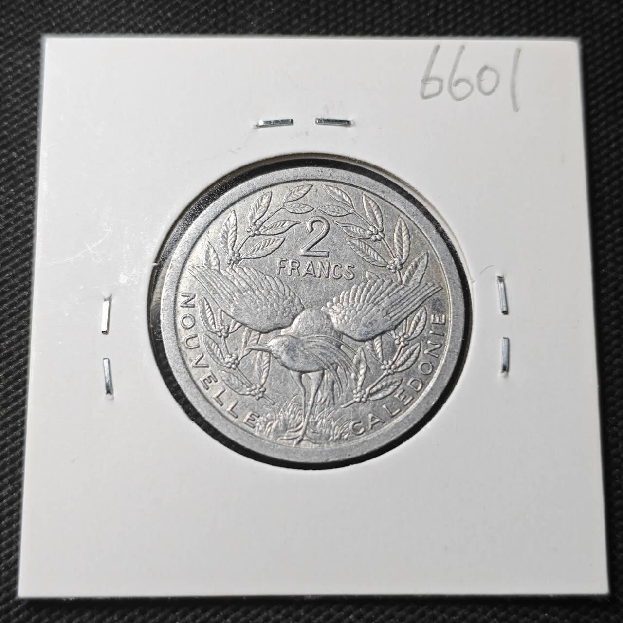 KK钱币收藏小铺  第366场  2月预留时间 周末发货  1989法属新喀里多尼亚2法郎