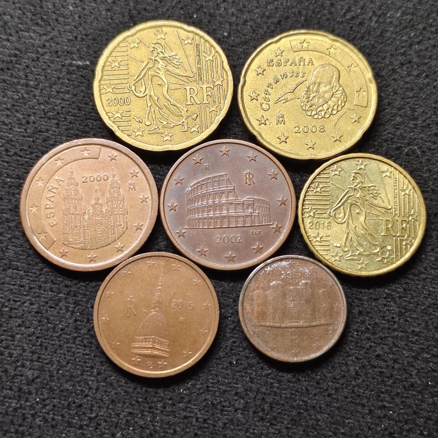 【全场包邮】纯粹捡漏拍476场（免费代拍第13场）调整中 欧洲各国各年份欧分散币7枚一组