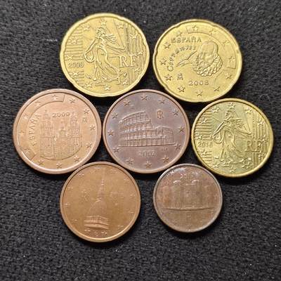 【全场包邮】纯粹捡漏拍476场（免费代拍第13场）调整中 - 欧洲各国各年份欧分散币7枚一组