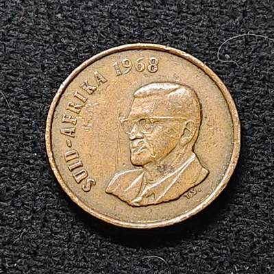 【全场包邮】纯粹捡漏拍476场（免费代拍第13场）调整中 - 南非1968年查尔斯·斯沃特南非荷兰语1分铜币
