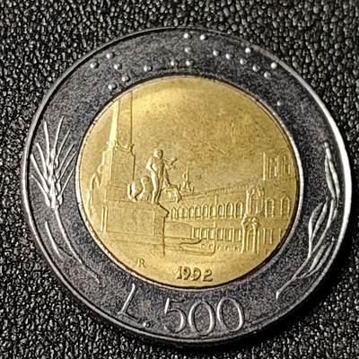 泉币菌-第125场-126场 并场 精品福利场(本场由于周日截拍，需要下周周末发货，感谢理解) - 意大利 500里拉 双色双金属硬币 女神 26mm