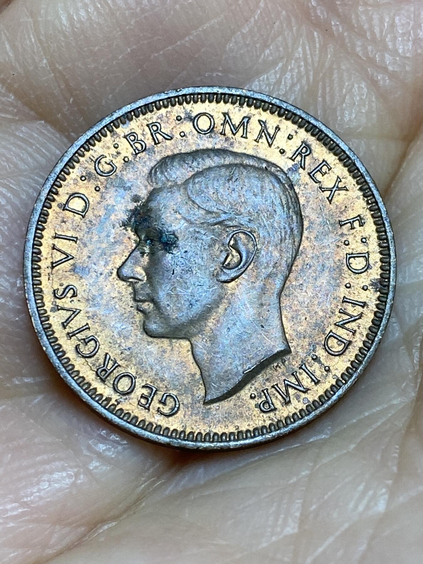 2025年第一百二十五场(总第一百五十一场）外国好品散币(免佣金) 英国🇬🇧1943年1法新(乔治六世第一版)