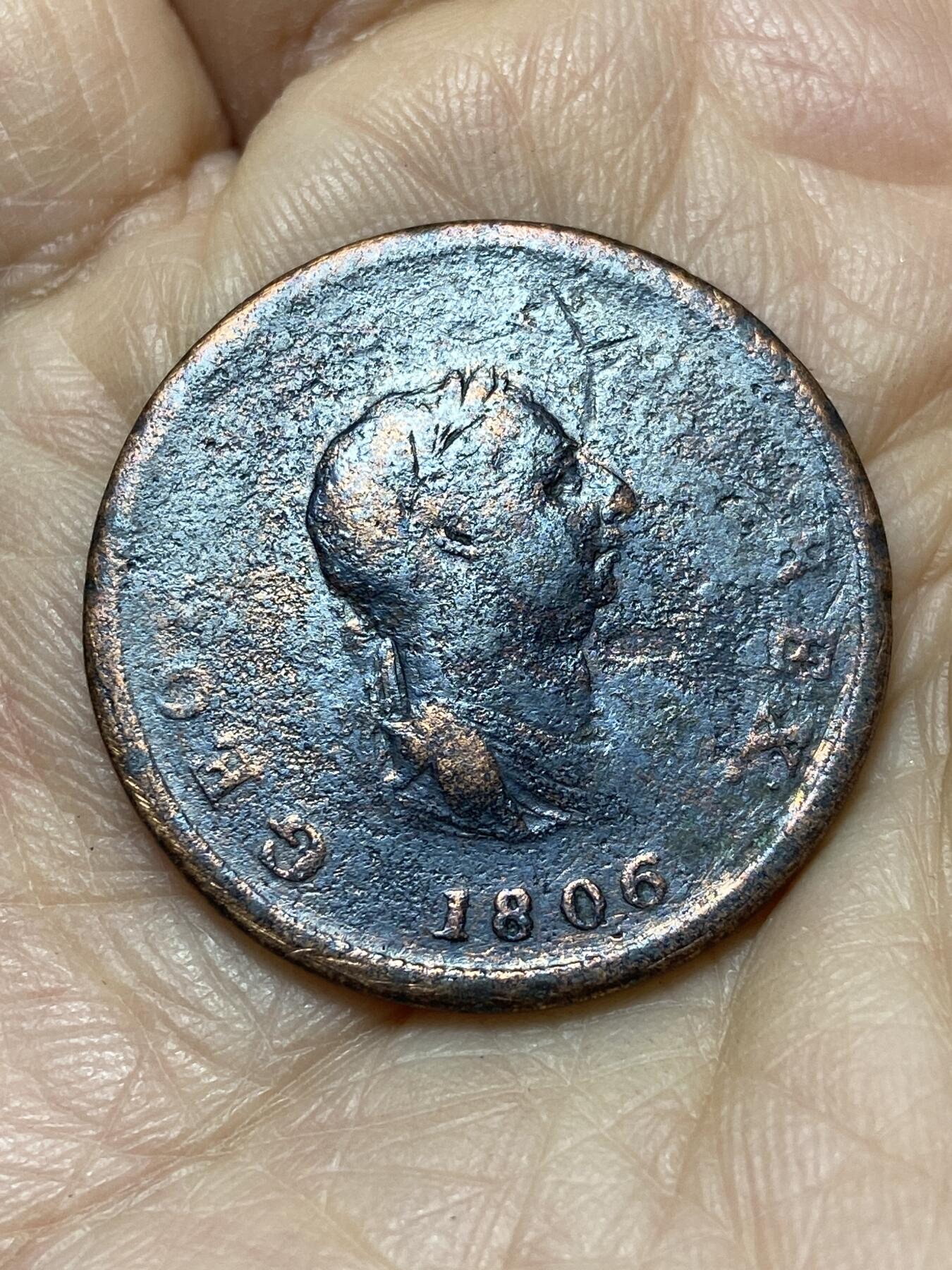 2025年第一百二十六场(总第一百五十二场）外国好品散币(免佣金) 英国🇬🇧1806年半便士(乔治三世时期)