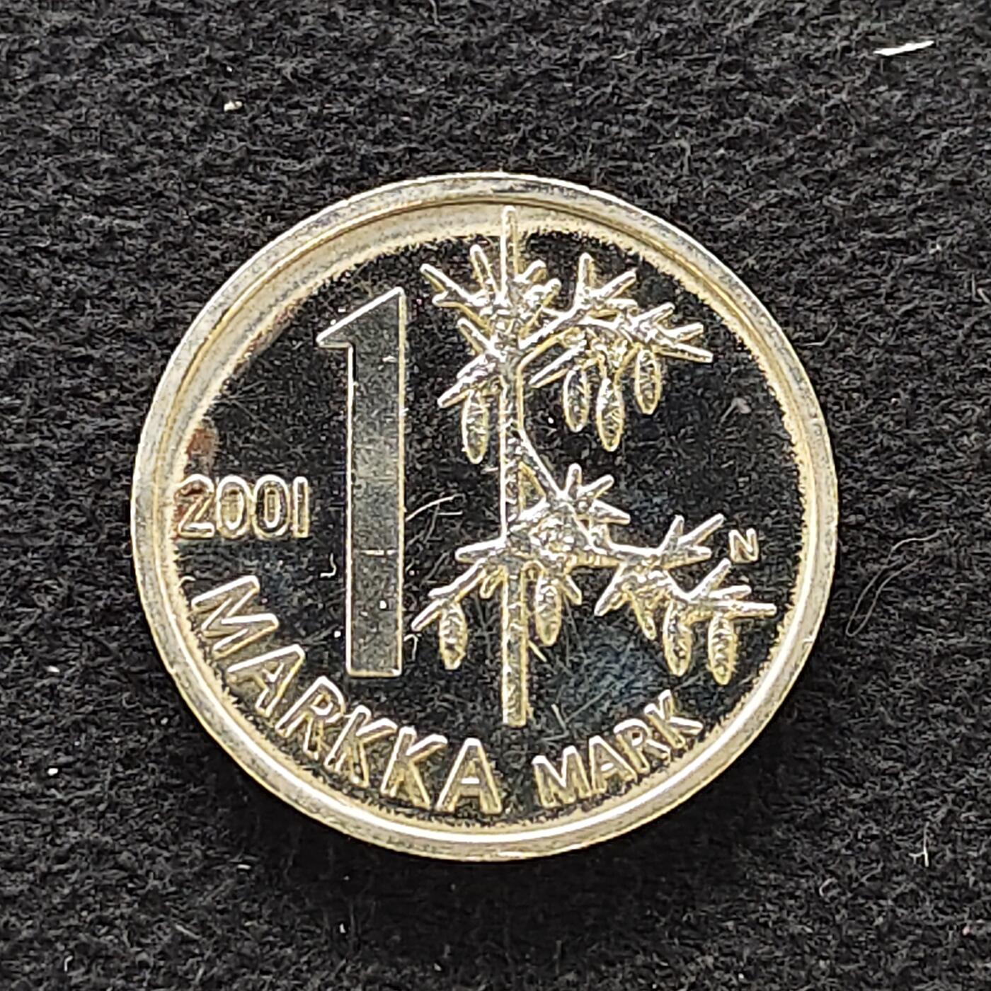 【全场包邮】纯粹捡漏拍476场（免费代拍第13场）调整中 芬兰2001年1马克最后的马克纪念币