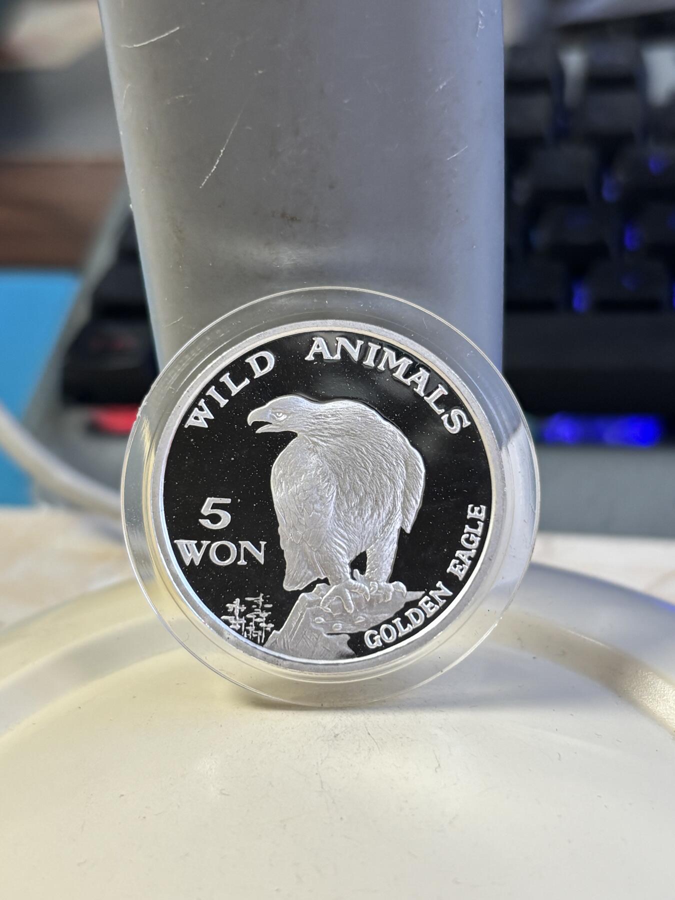 第181期拍卖 朝鲜2003年野生动物金雕999纯银20克纪念银币，999银