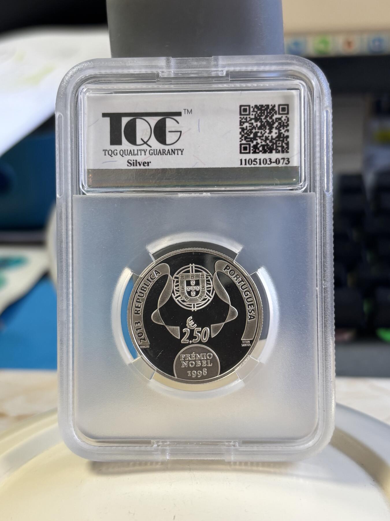 第181期拍卖 葡萄牙2013年诺贝尔文学奖何塞萨拉马戈银币TQG-PF68,,925银，12克，发行4000枚