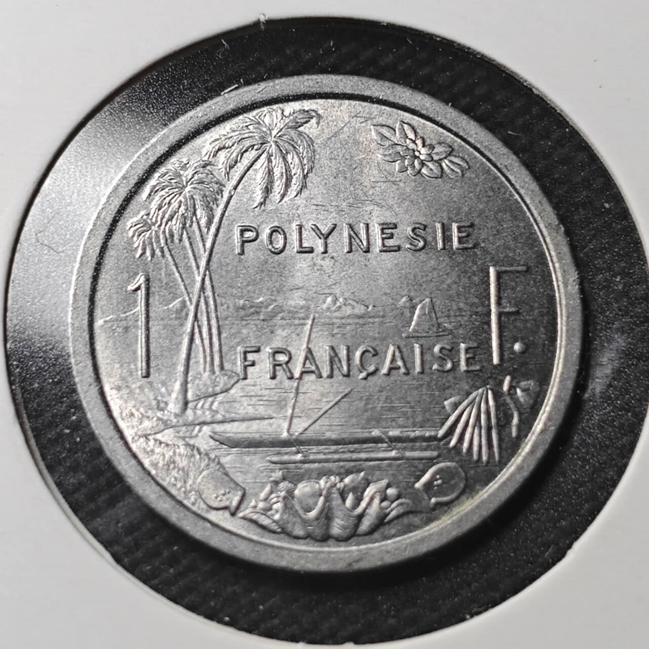 KK钱币收藏小铺  第366场  2月预留时间 周末发货  1977法属波利尼西亚1法郎 好品