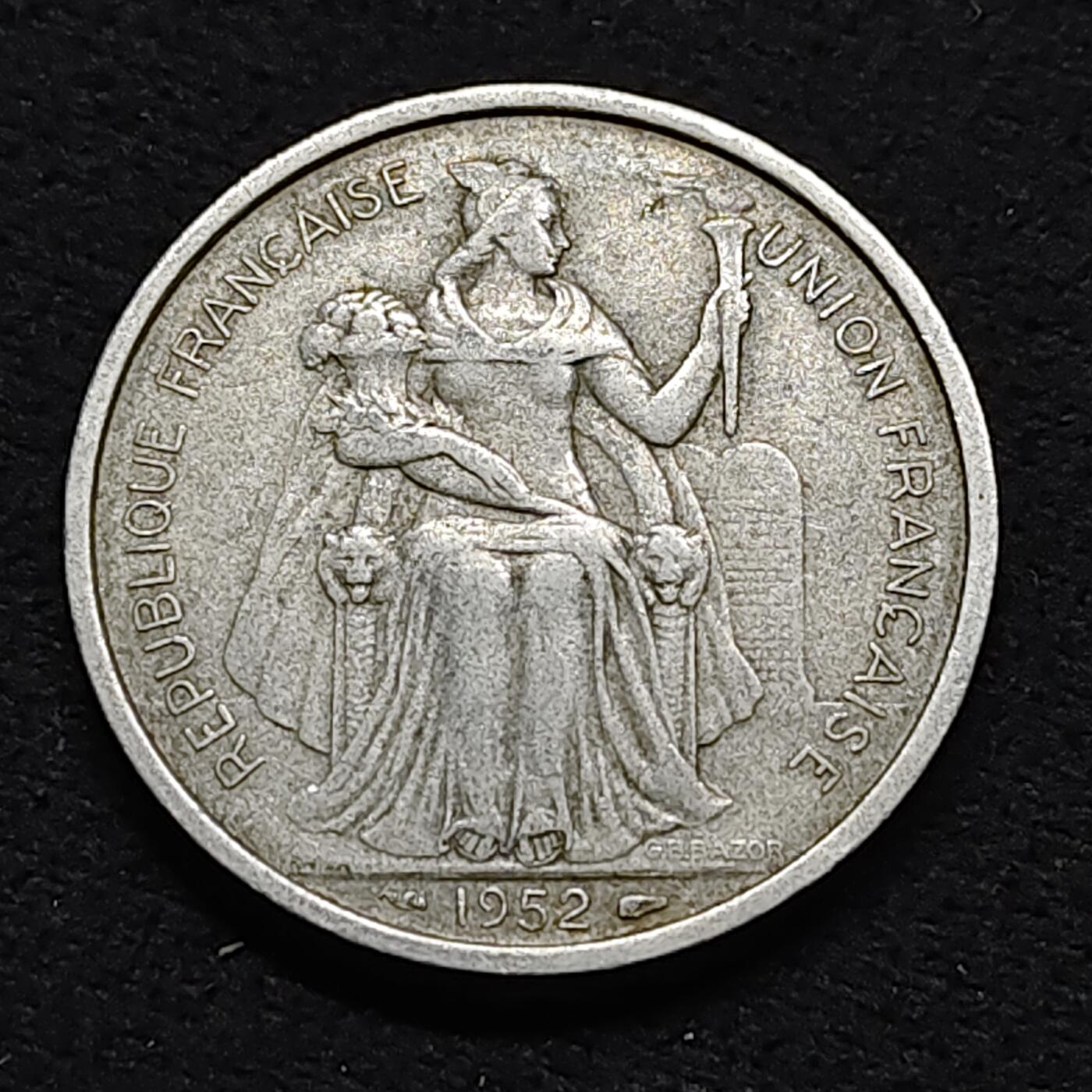 【全场包邮】纯粹捡漏拍476场（免费代拍第13场）调整中 法属大洋洲1952年5法郎