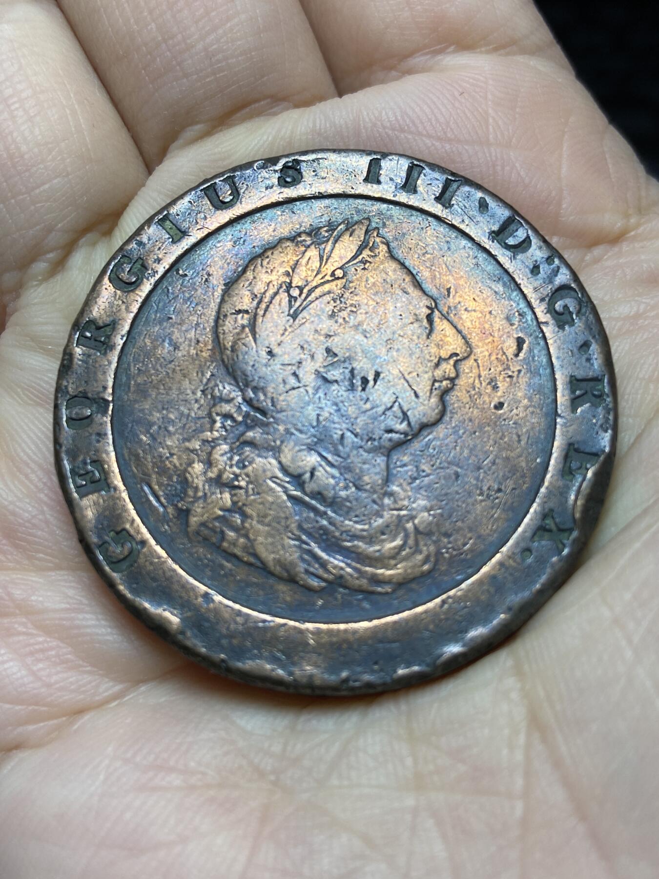 2025年第一百二十六场(总第一百五十二场）外国好品散币(免佣金) 少见通货好品–英国🇬🇧1797年大车轮2便士，直径40.8毫米，厚4.8毫米，重55.29克(乔治三世时期)