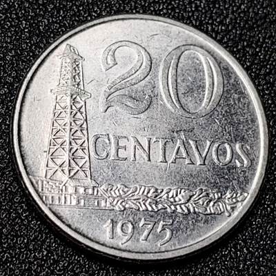 泉币菌-第125场-126场 并场 精品福利场(本场由于周日截拍，需要下周周末发货，感谢理解) - 原光 巴西1975年20分 油井 自由女神 铜镍币 25mm 