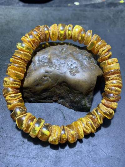 天然原矿俄料蜜蜡原皮随形手串1条！， - 天然原矿俄料蜜蜡原皮随形手串1条！，