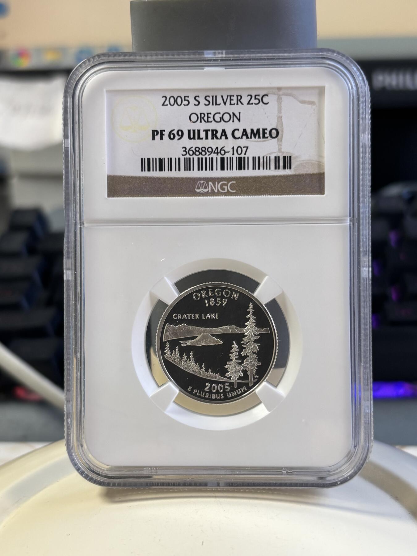 第181期拍卖 美国2005年国家州币(S版)5枚纪念银币NGC-PF69,900银，6.25克*5