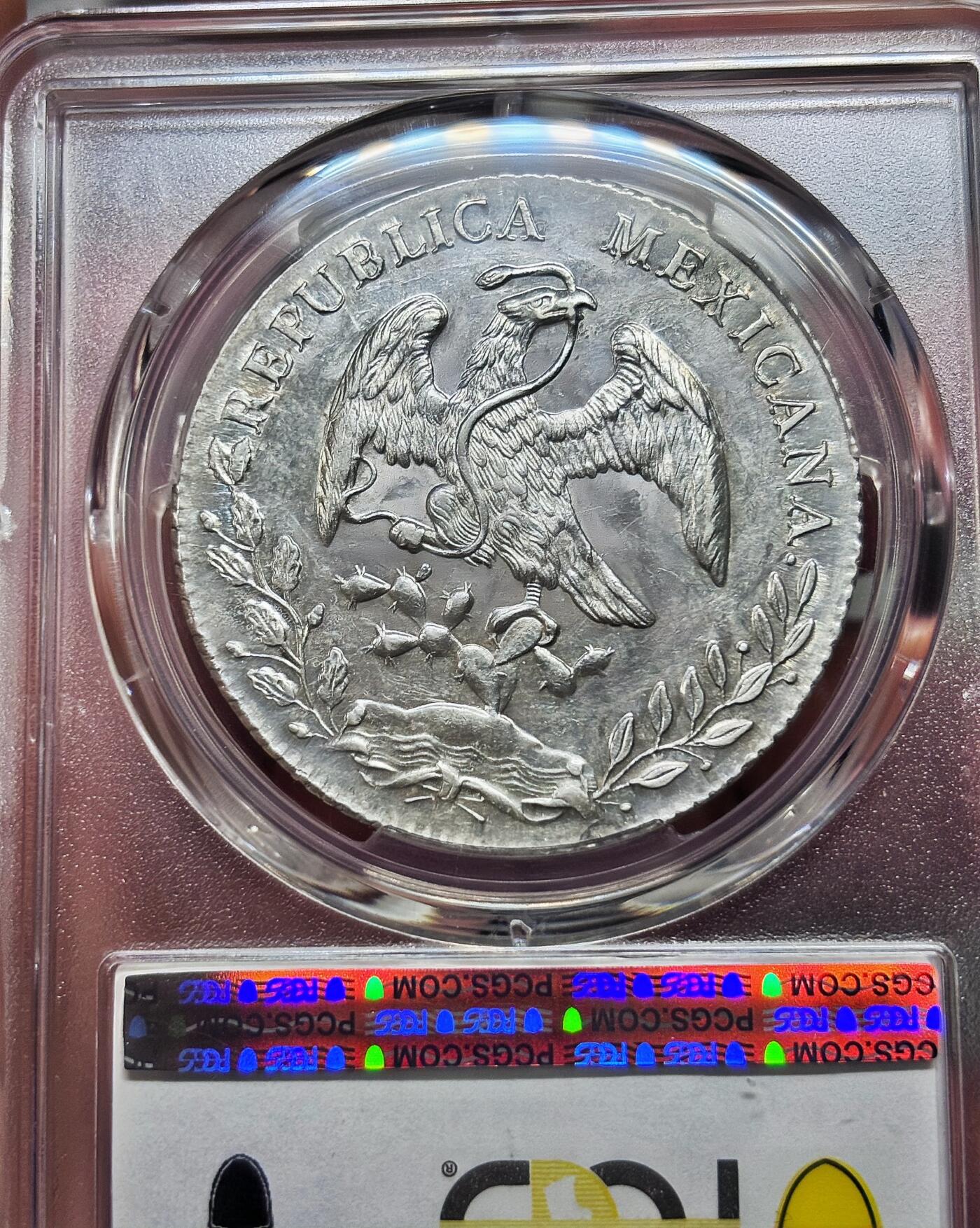 【Blue Auction】世界纸币精拍第748期——18级TOP拍卖/信誉/品质/专业/高效💫 【仅4枚更高分】墨西哥 1890年 瓜达拉哈拉造币厂 8R 花边鹰洋大银币 PCGS MS62  雄鹰叼蛇立于仙人掌经典图案  自由帽与光柱 底板丝滑 细节清晰 尤其是鹰羽非常漂亮 （9年前一枚同款拍了446美金 如今价值更高）