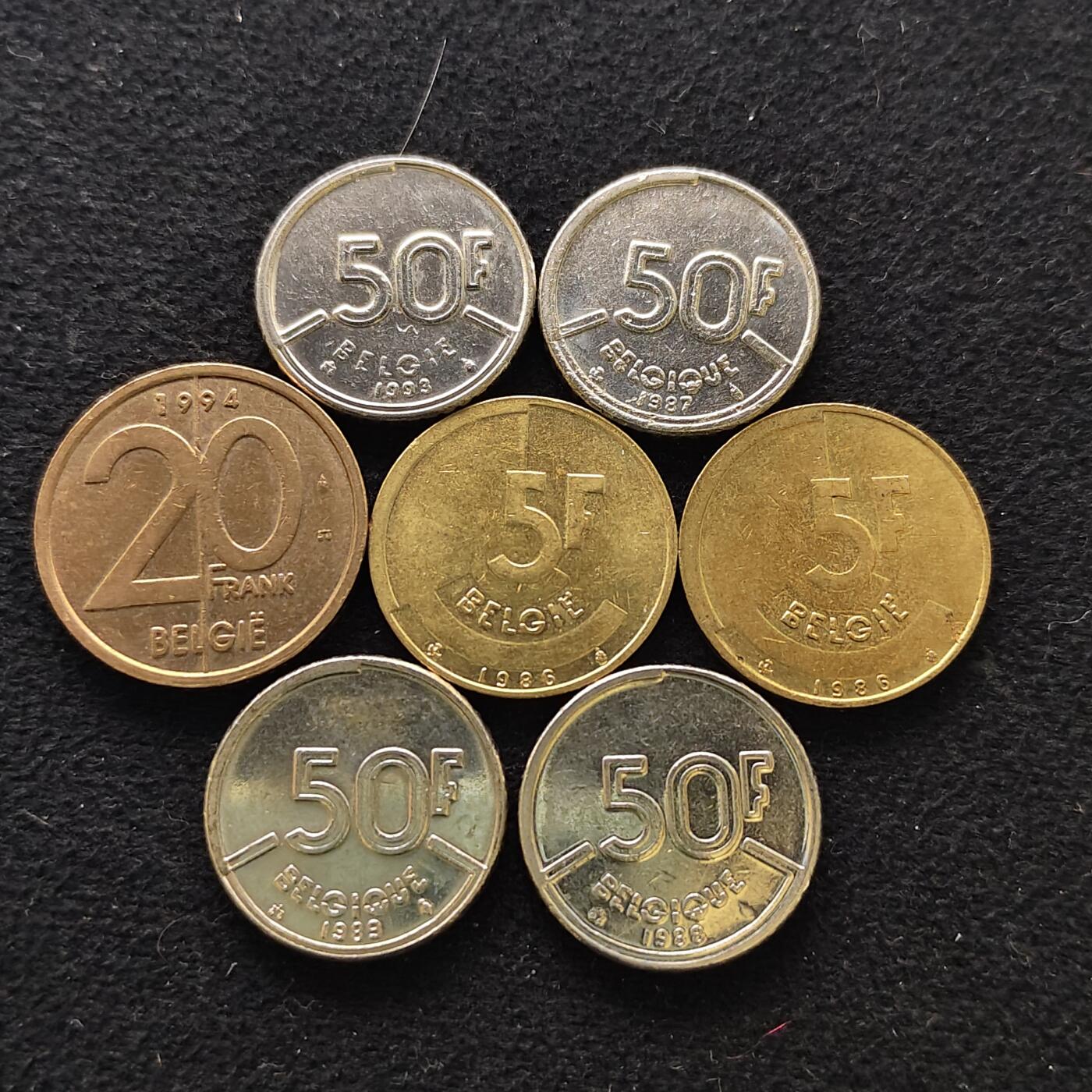 【全场包邮】纯粹捡漏拍476场（免费代拍第13场）调整中 比利时早期流通币7枚一组