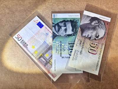 【Blue Auction】世界纸币精拍第748期——18级TOP拍卖/信誉/品质/专业/高效💫 - 【一组3张】欧盟 50欧元&芬兰50-100马克 品相如图