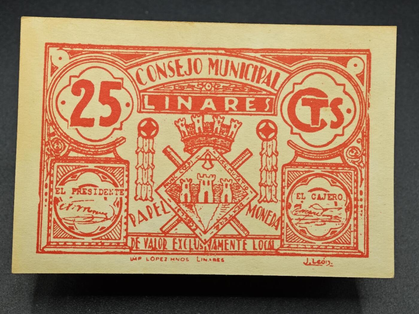 【淘币小摊】实时拍第七百九十二拍   散币场   满百包邮可预留二周 每周一统一发货   西班牙林阿雷斯市25分地方纸币