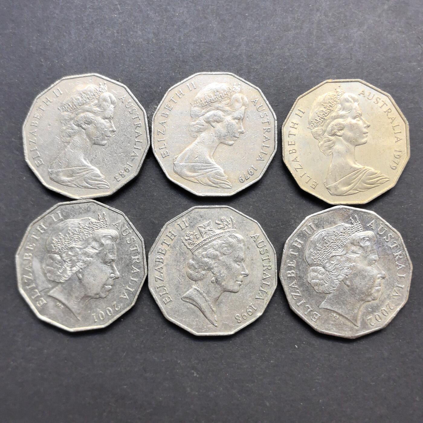 各国硬币第6期 无佣金 澳大利亚50分6个