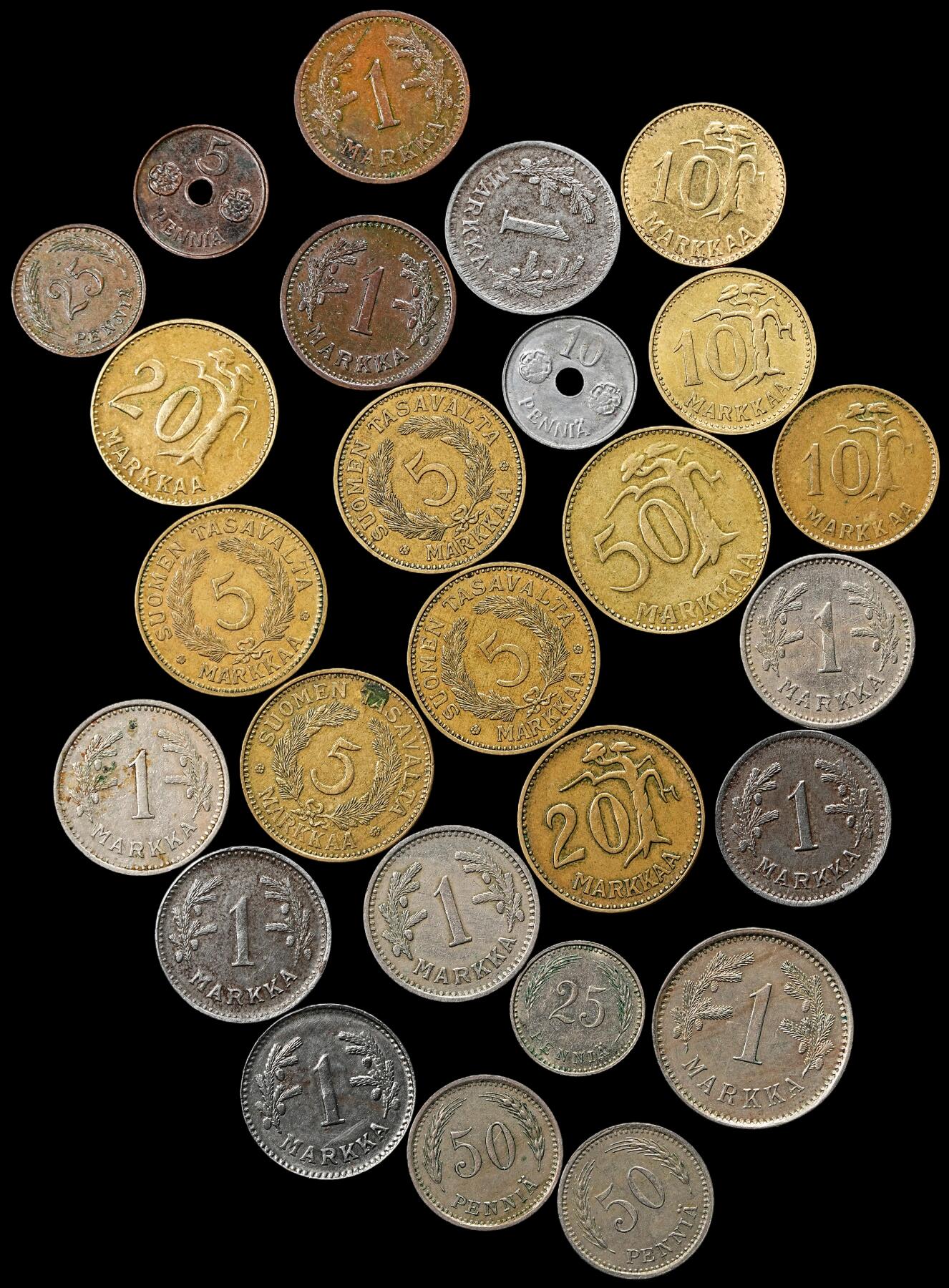 修遠堂世界钱币第九十二期 芬兰旧钱币一组