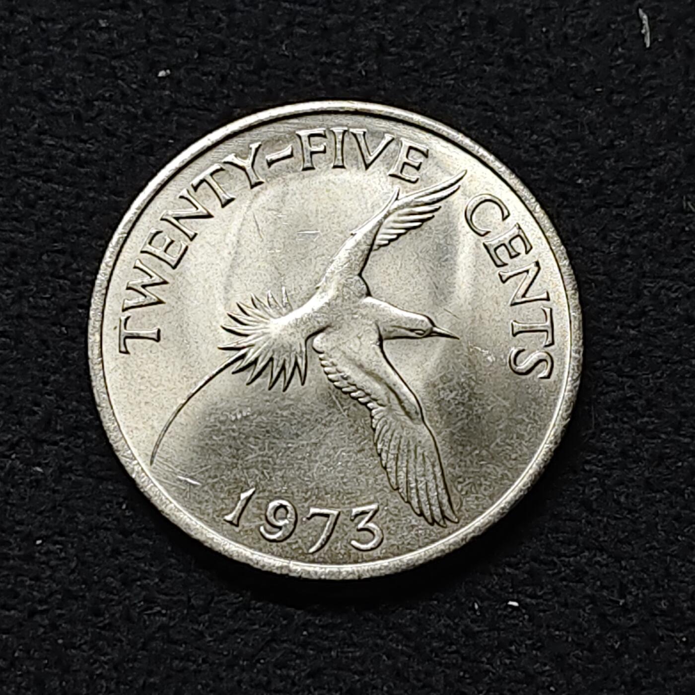 【全场包邮】纯粹捡漏拍476场（免费代拍第13场）调整中 百慕大群岛1973年25分国鸟白尾热带鸟