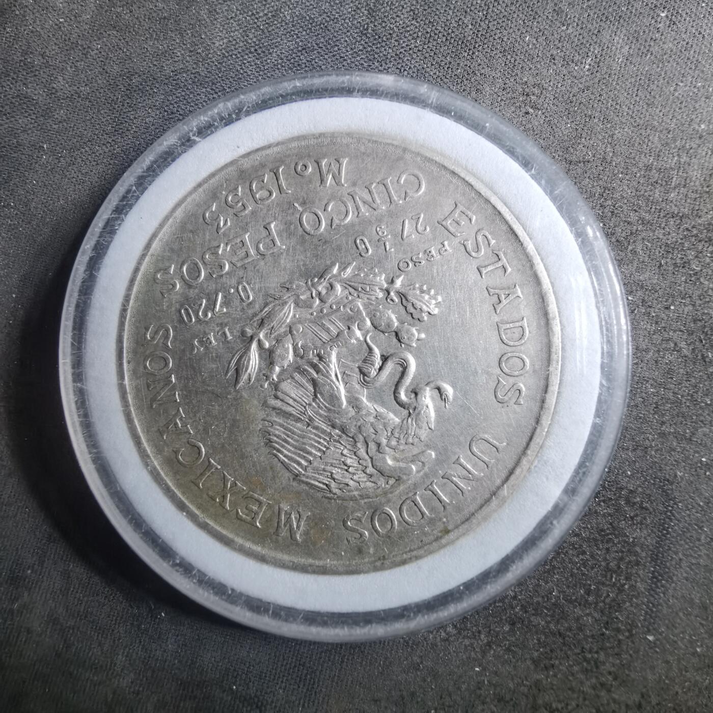 沼泽如烟--第895场 墨西哥1972年5比索银币27.77克成色0.720