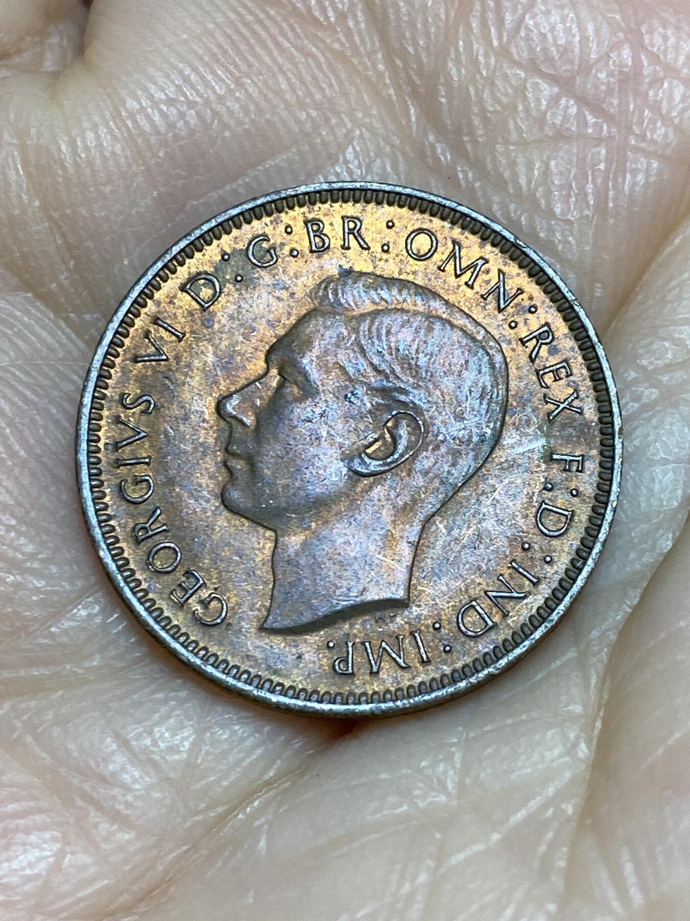 2025年第一百二十五场(总第一百五十一场）外国好品散币(免佣金) 英国🇬🇧1943年1法新(乔治六世第一版)
