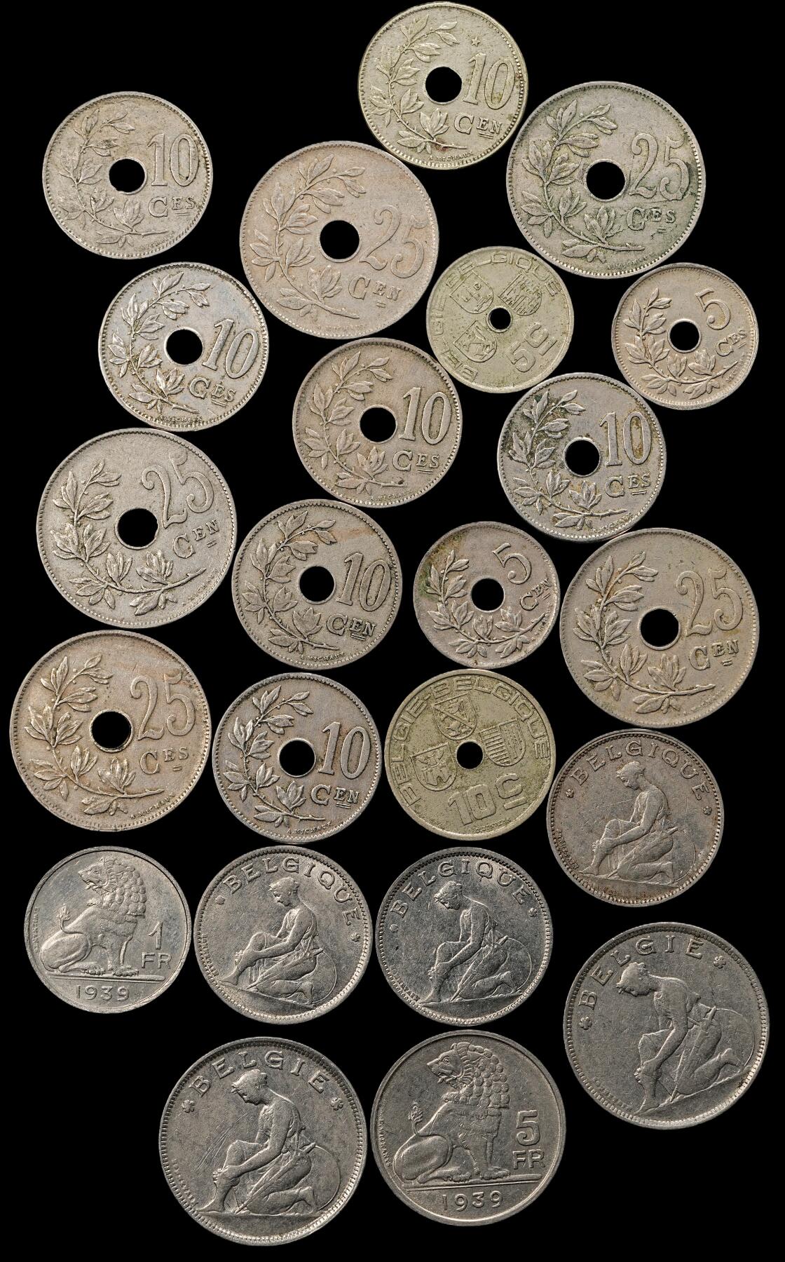 修遠堂世界钱币第九十二期 比利时旧钱币一组