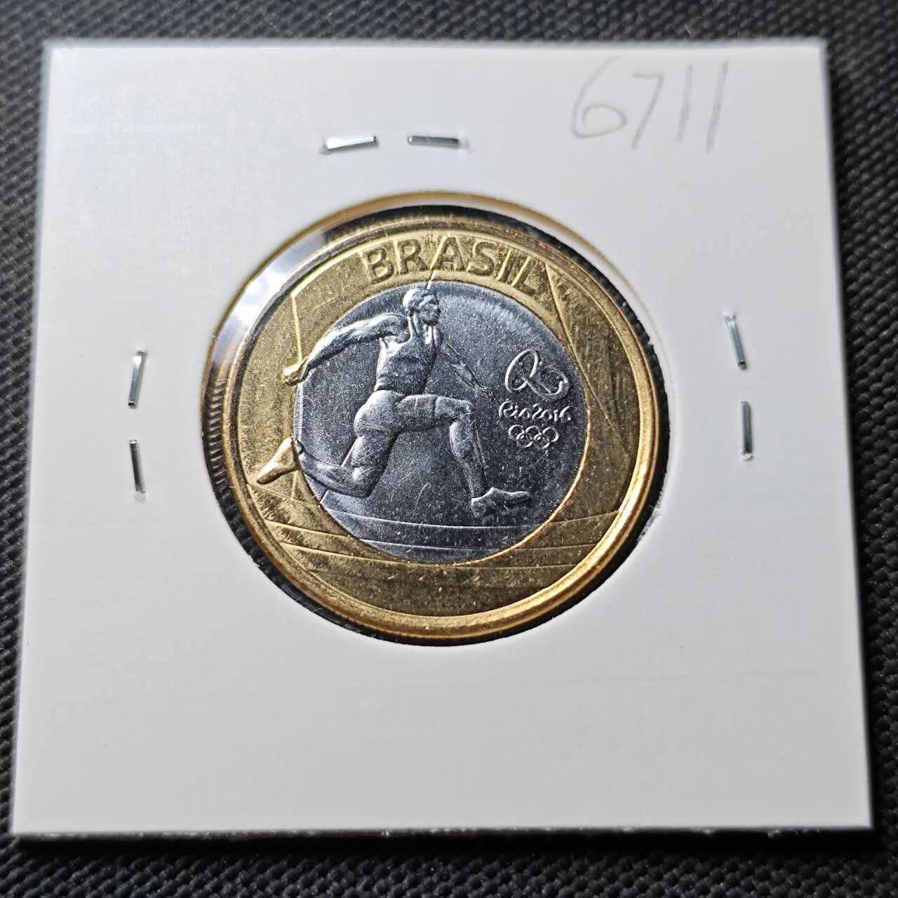 KK钱币收藏小铺  第367场  2月预留时间 周末发货  巴西1瑞尔双色币纪念币