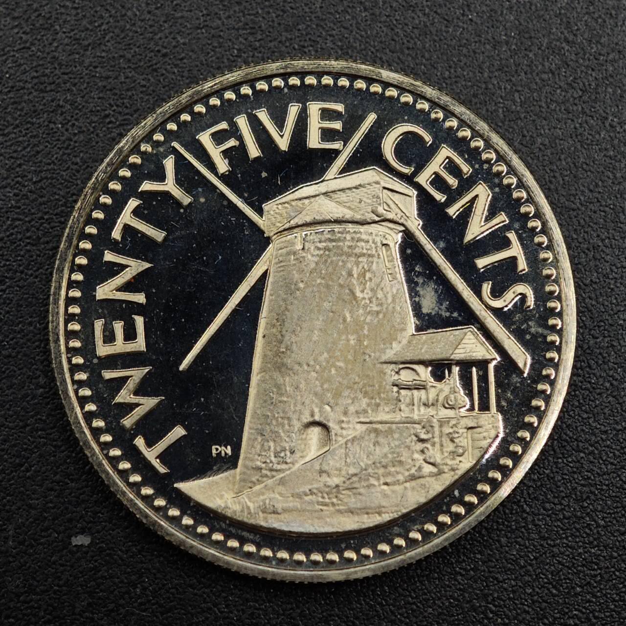 【淘币小摊】实时拍第七百九十二拍   散币场   满百包邮可预留二周 每周一统一发货   巴巴多斯1973年25分精制镍币