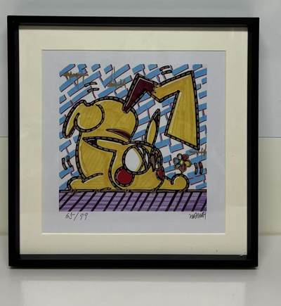 零元拍：歪歪亲笔签名 OWSON 系列作品装饰画《皮卡丘》，已做装裱 合金相框尺寸25/25CM。因展品出展，镜框或亚克力可能有轻微划痕，介意勿拍 - 零元拍：歪歪亲笔签名 OWSON 系列作品装饰画《皮卡丘》，已做装裱 合金相框尺寸25/25CM。因展品出展，镜框或亚克力可能有轻微划痕，介意勿拍