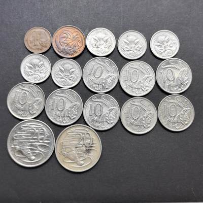 各国硬币第6期 无佣金 - 澳大利亚不同面值17个
