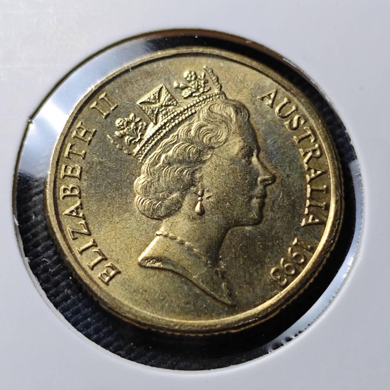 KK钱币收藏小铺  第367场  2月预留时间 周末发货  1993澳大利亚1元纪念币 好品