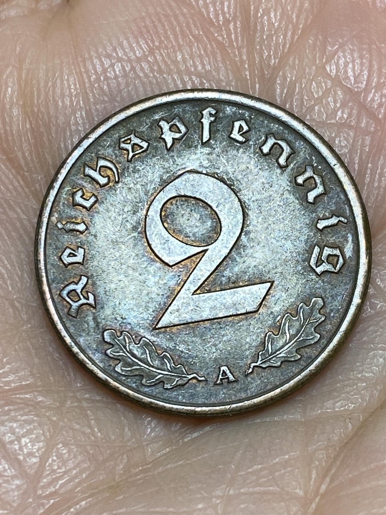 2025年第一百二十五场(总第一百五十一场）外国好品散币(免佣金) 德意志第三帝国1937年2芬尼(A标柏林造)