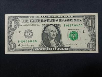 【游宝拍卖】乙巳蛇年86期  - 美国-1美元【SERIES-2017 B2纽约版 全新UNC】