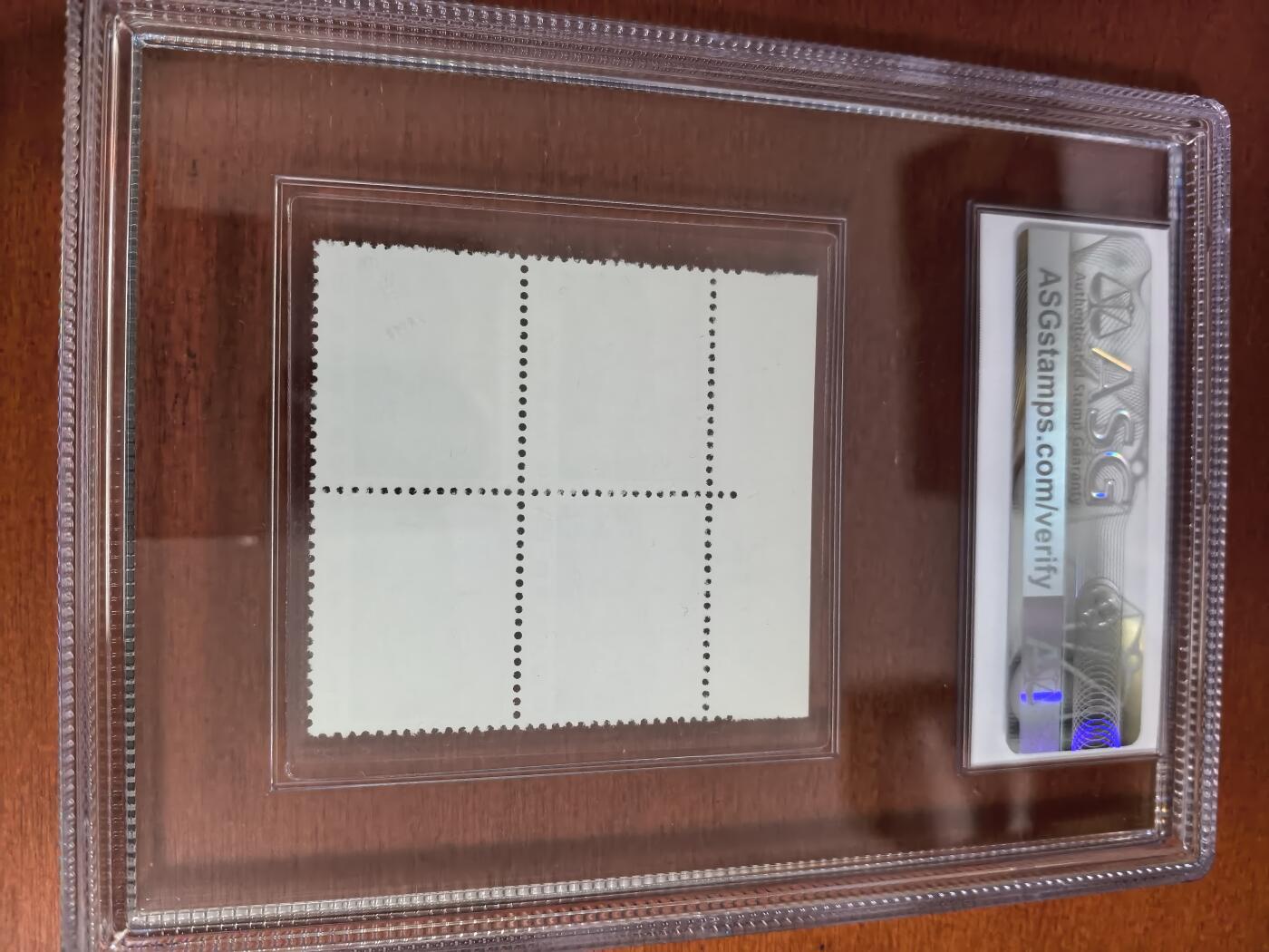 长老汇蛇年精选第七十一场拍卖 1969中国延安宝塔山8分4方联，带厂标，ASG XF85 Mint OP，大盒