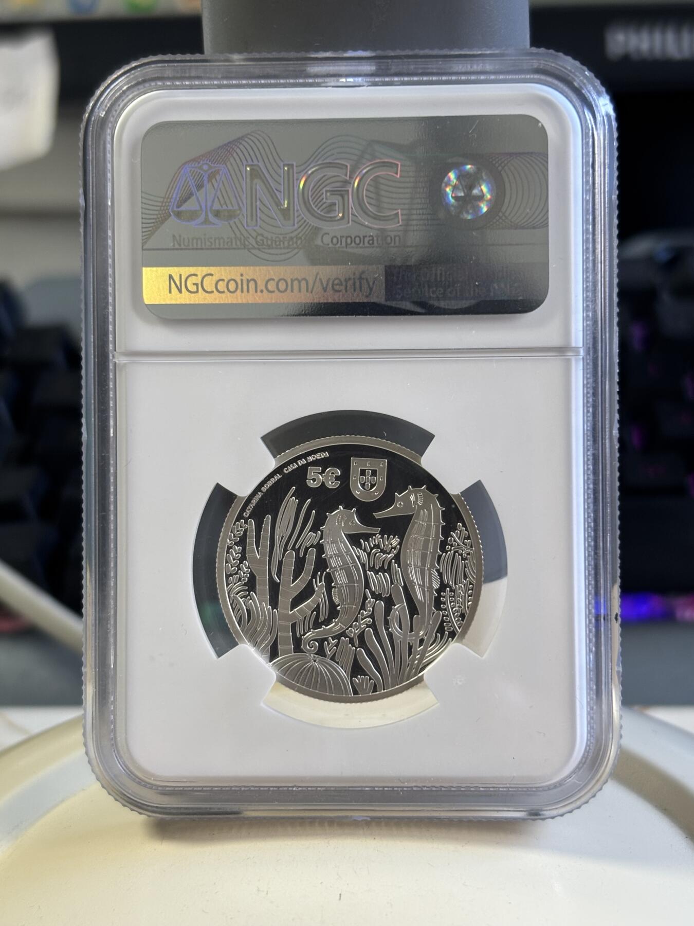 第181期拍卖 葡萄牙2021年海马彩色纪念银币NGC-PF69首期无盒无证书，925银，14克，发行2000枚