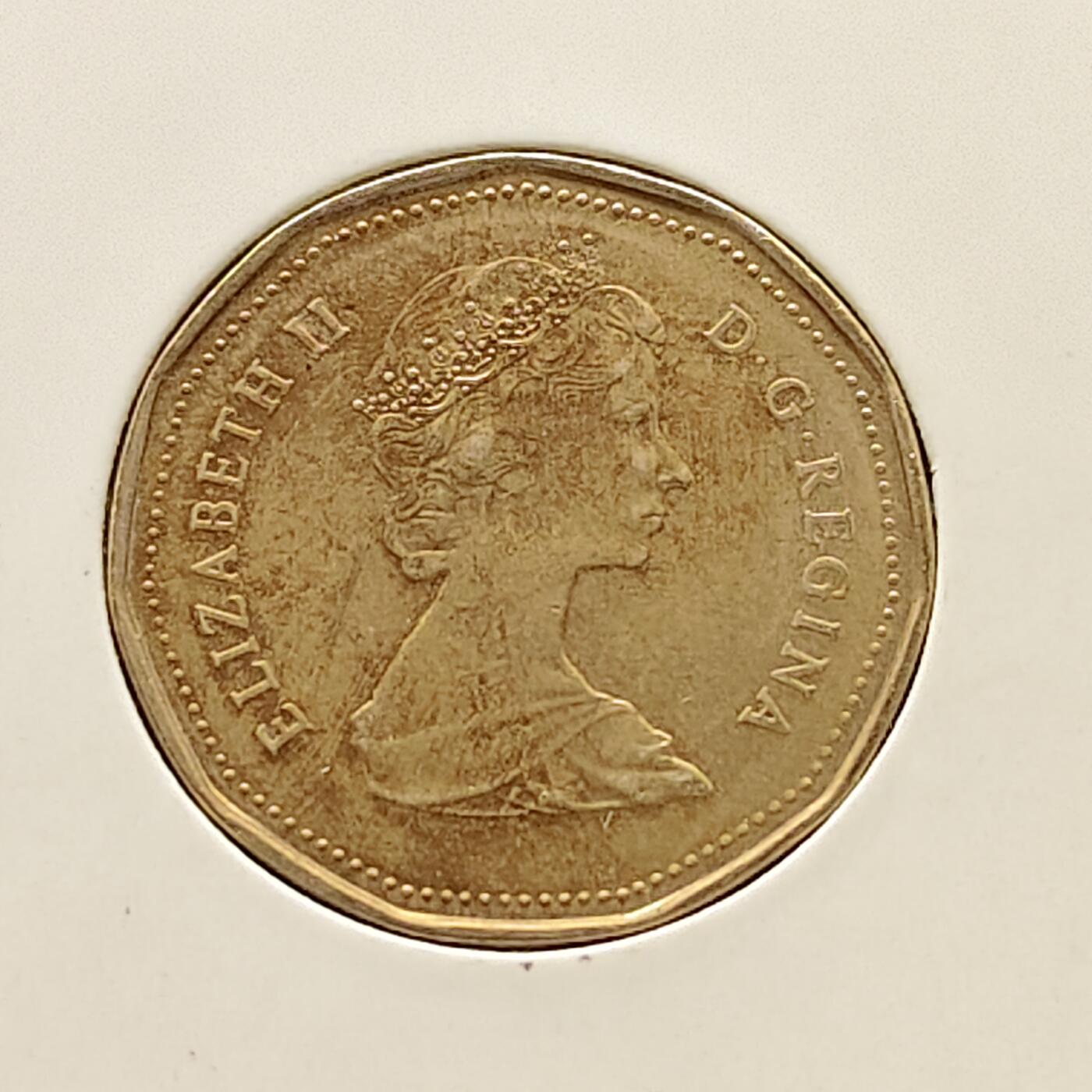 【全场包邮】纯粹捡漏拍476场（免费代拍第13场）调整中 加拿大1987年1元花冠女王版潜鸟（仅发行1987-1989年）