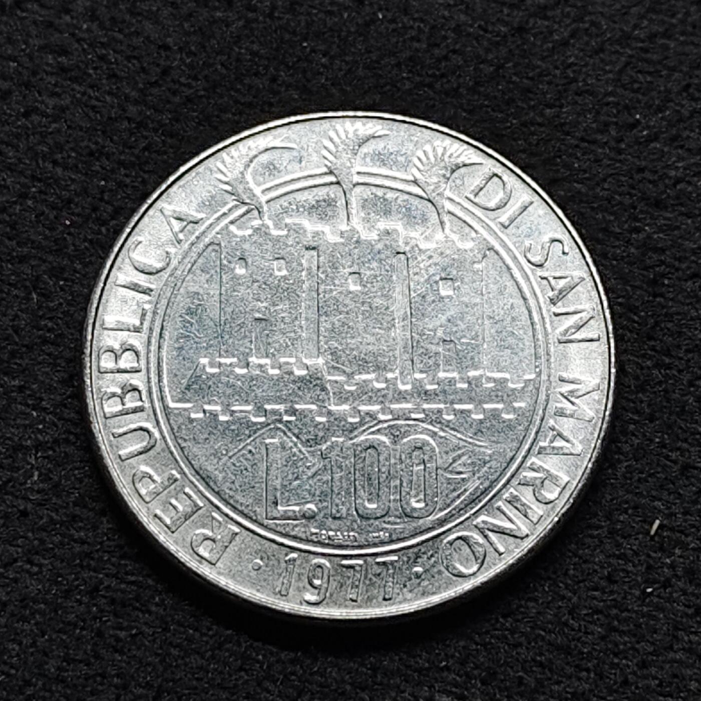 【全场包邮】纯粹捡漏拍476场（免费代拍第13场）调整中 圣马力诺1977年100里拉-保护地球